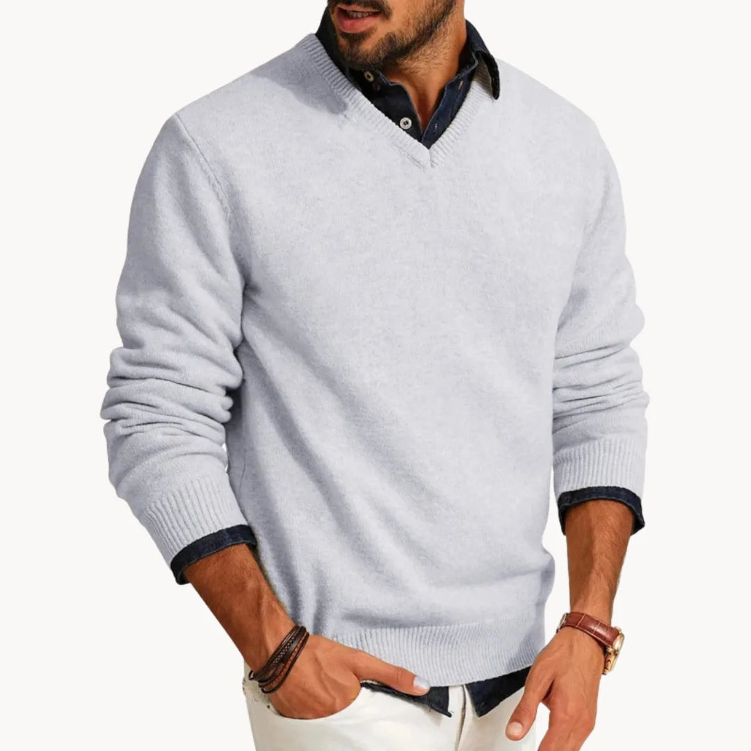 Hugo | Lange Mouwen Trui V-hals Rib Brei - Mode Vibes