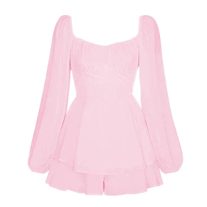Vanessa | Ruffle Dream Minijurk met lange mouwen