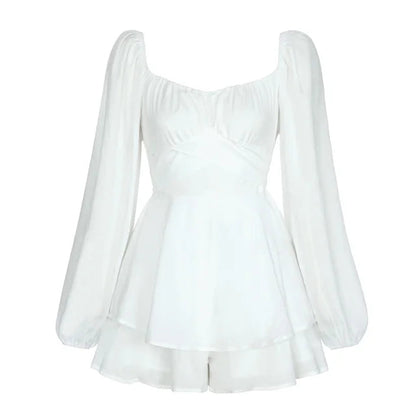 Vanessa | Ruffle Dream Minijurk met lange mouwen