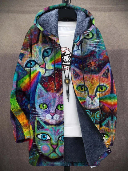 Dames Jas met Kleurrijke Artistieke Print