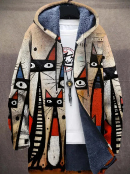 Dames Jas met Kleurrijke Artistieke Print