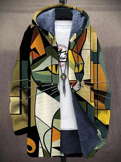 Dames Jas met Kleurrijke Artistieke Print