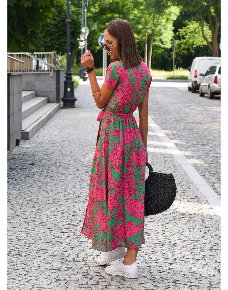 Veerle | Bloemenprint, Comfortabel Wikkeljurk Dames 0