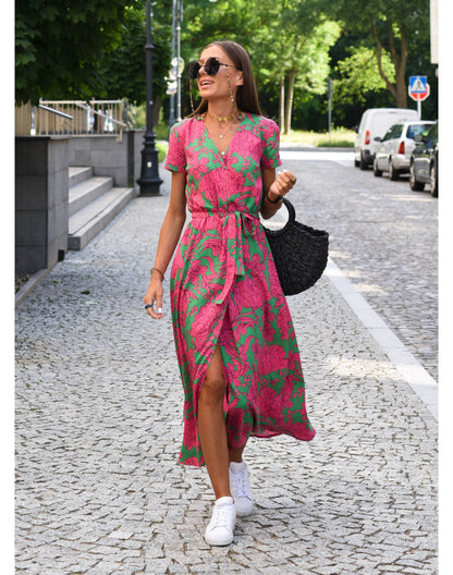 Veerle | Bloemenprint, Comfortabel Wikkeljurk Dames 4