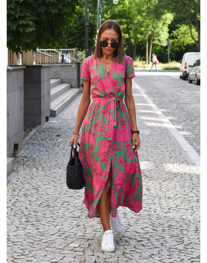 Veerle | Bloemenprint, Comfortabel Wikkeljurk Dames 6