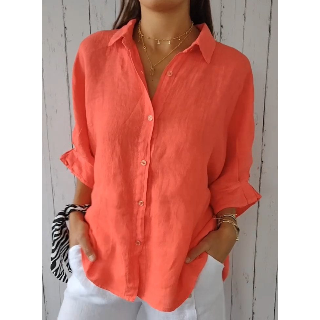 Dames Linnen Blouse Zomerse Stijl - Mode Vibes