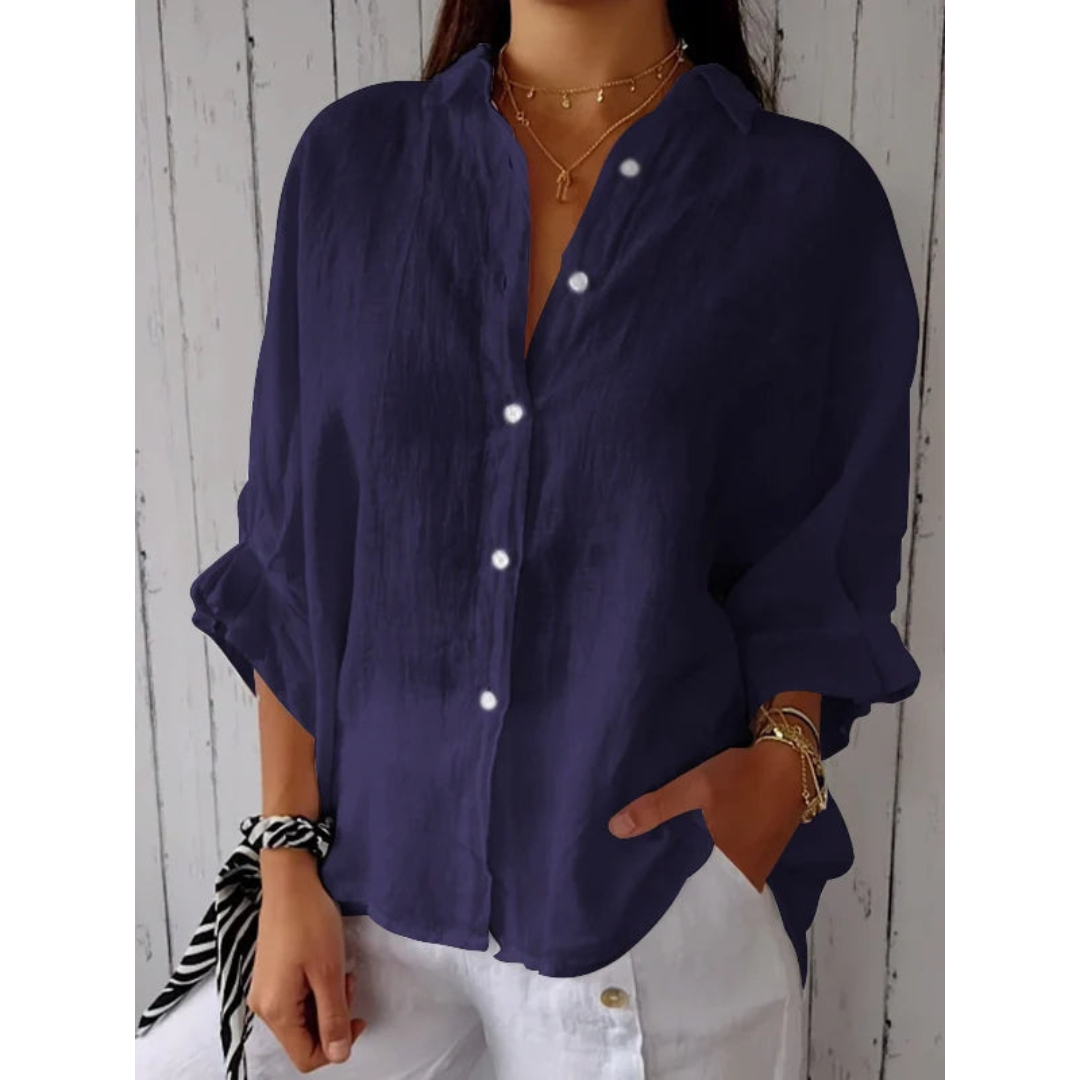 Dames Linnen Blouse Zomerse Stijl