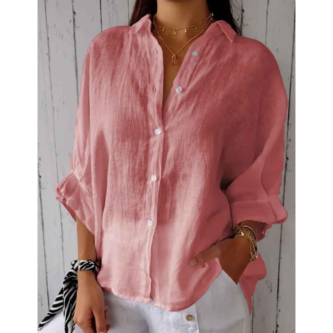 Dames Linnen Blouse Zomerse Stijl