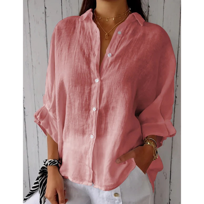 Dames Linnen Blouse Zomerse Stijl