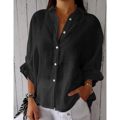 Dames Linnen Blouse Zomerse Stijl