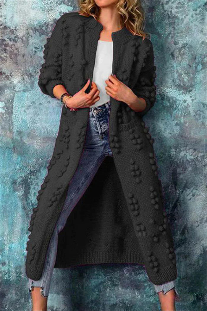 Vesper | Lang Vest Dames – Zwart, Gebreid &amp; Comfortabel 0