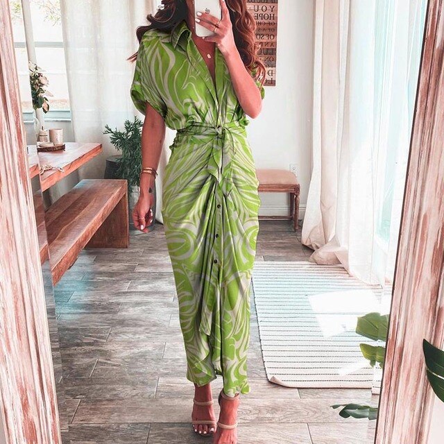 Boho Jurk Met Kleurrijk Print Vrouwelijk Design