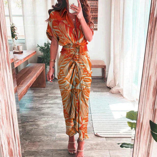 Boho Jurk Met Kleurrijk Print Vrouwelijk Design