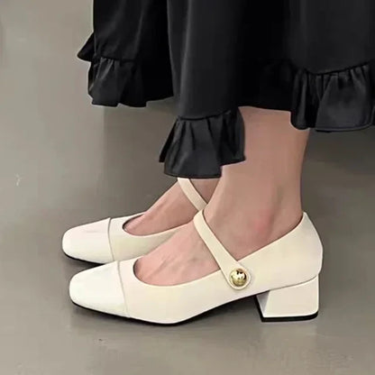 Elegante Vierkante Neus Hoge Hakken voor Vrouwen