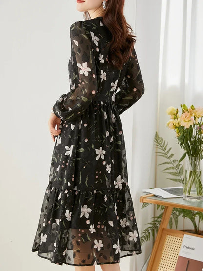 Vimly Chiffon Bloemenjurk