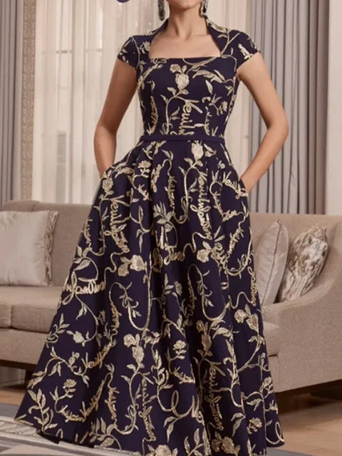 Stralende Elegantie Vintage Bloemen Damesjurk