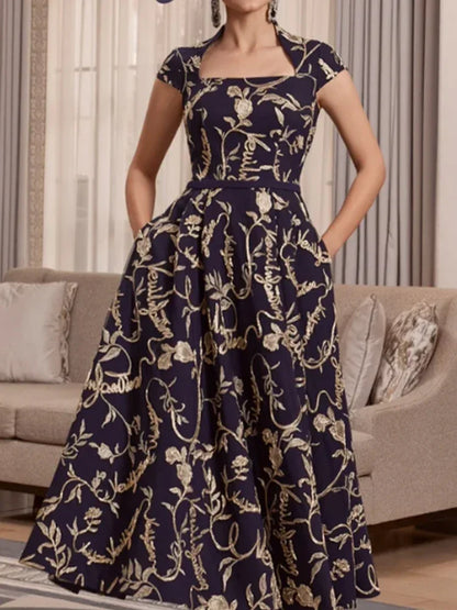 Stralende Elegantie Vintage Bloemen Damesjurk