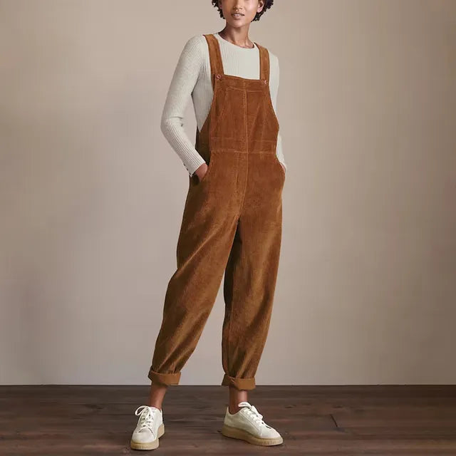 Retro Corduroy Overals voor Vrouwen - Mode Vibes