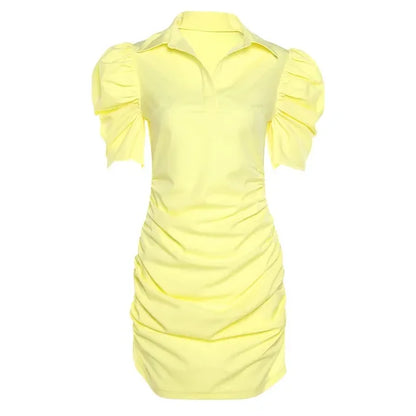 ModeMeester Vintage Bodycon Jurk met Korte Mouwen