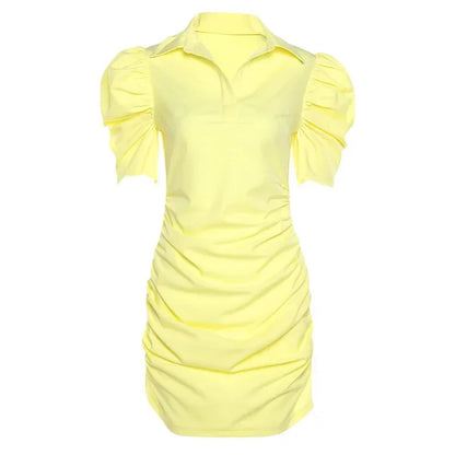 ModeMeester Vintage Bodycon Jurk met Korte Mouwen
