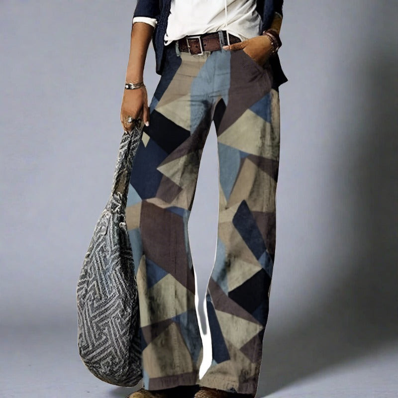Dames Jeans met Bloemenprint – Comfortabel, Elegant & Losvallend