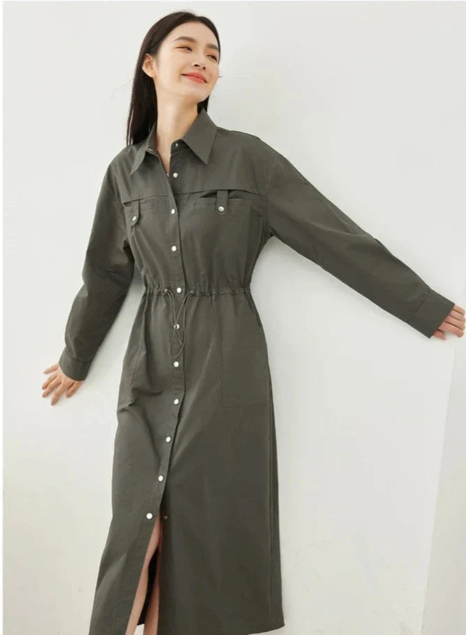 Modieuze Cargo Shirt Jurk van Vlim
