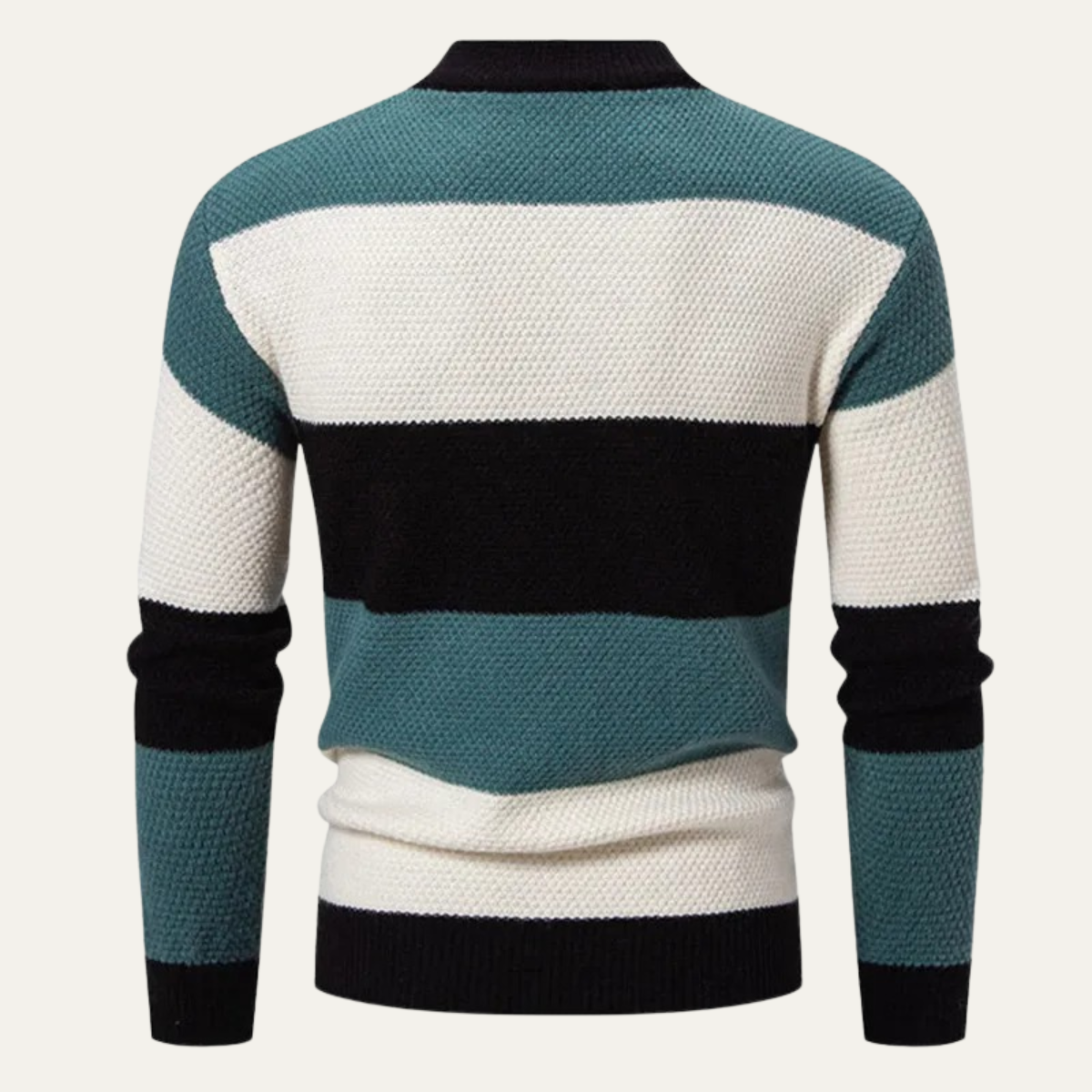 VogeLuxe | Color Block Cable Knit Turtleneck Trui voor Heren 1