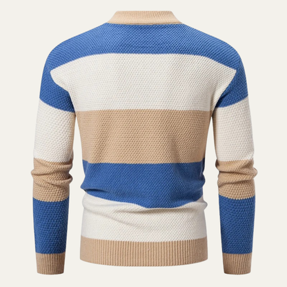 VogeLuxe | Color Block Cable Knit Turtleneck Trui voor Heren 2