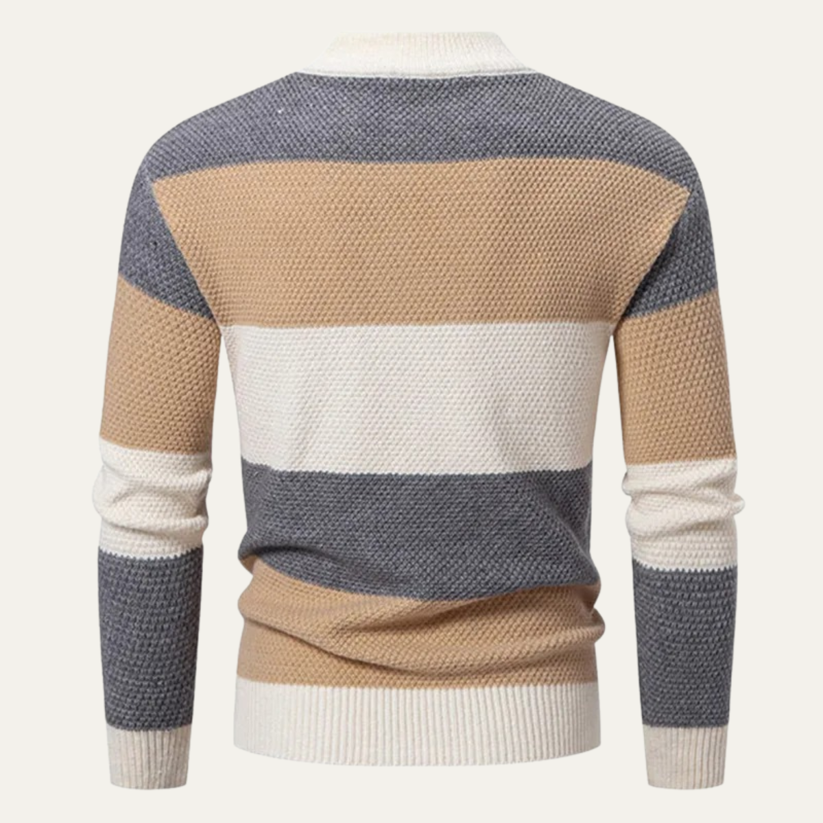 VogeLuxe | Color Block Cable Knit Turtleneck Trui voor Heren 3