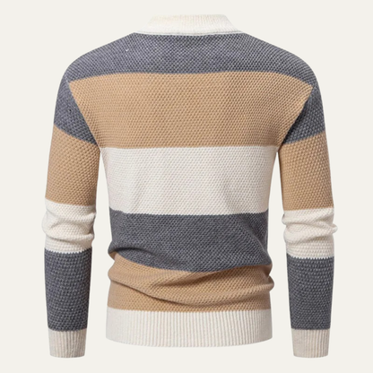 VogeLuxe | Color Block Cable Knit Turtleneck Trui voor Heren 3