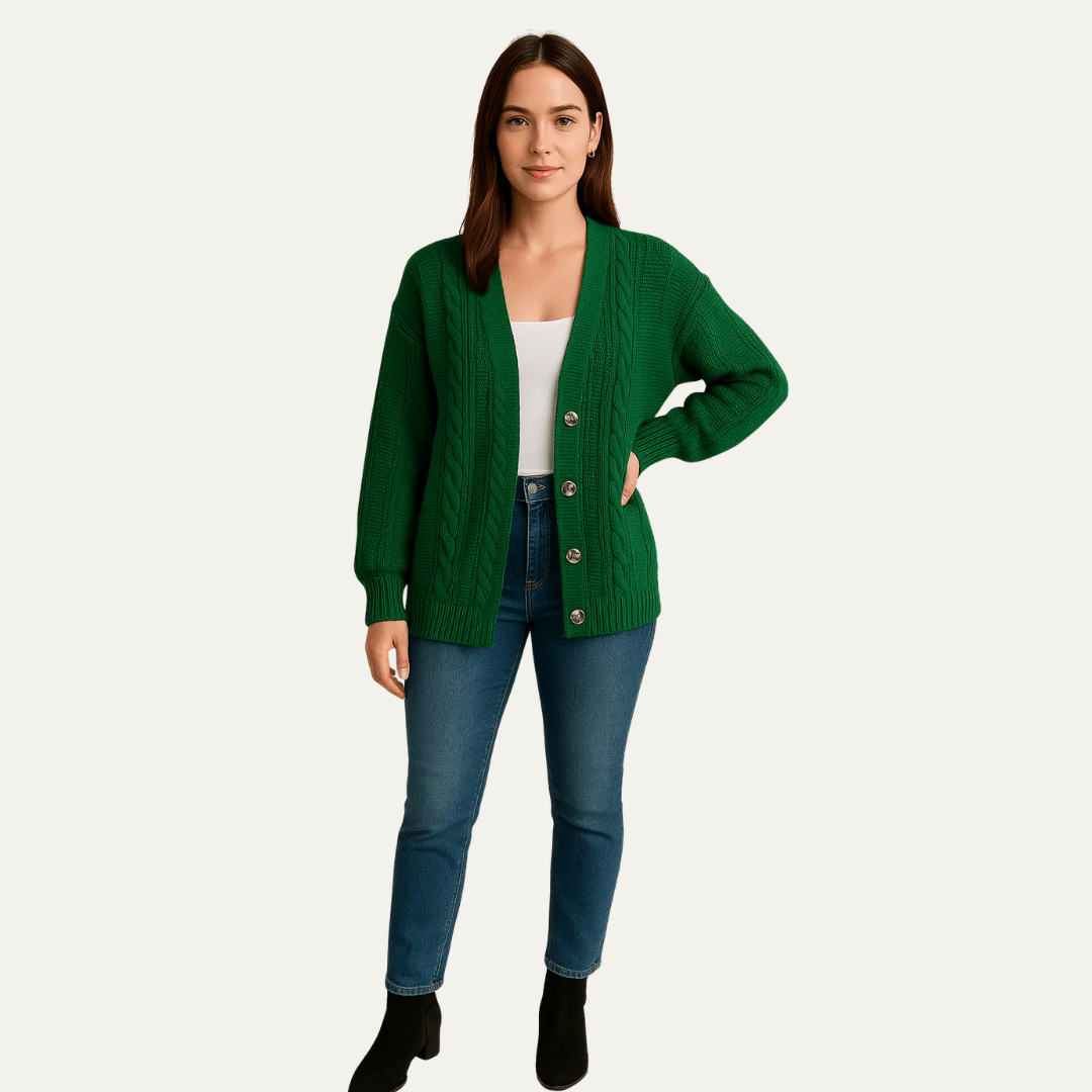 VogeLuxe | Comfortabel kabelgebreid vest voor dames 1