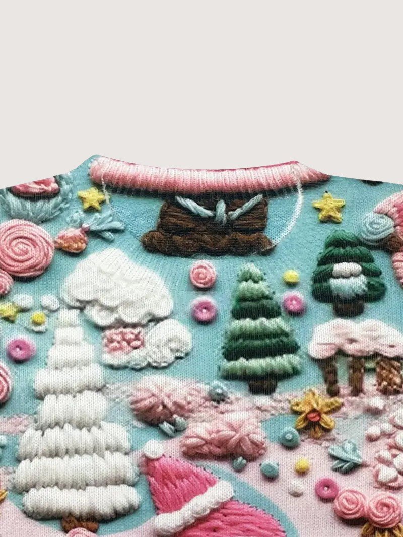 VogeLuxe | Dames 3D Kerstman en Sneeuw Kersttrui 3