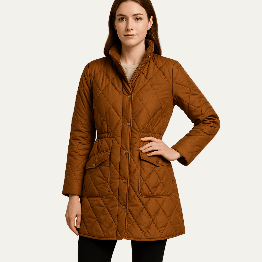 VogeLuxe | Dames Diamond Quilted Jacket met knopen 1