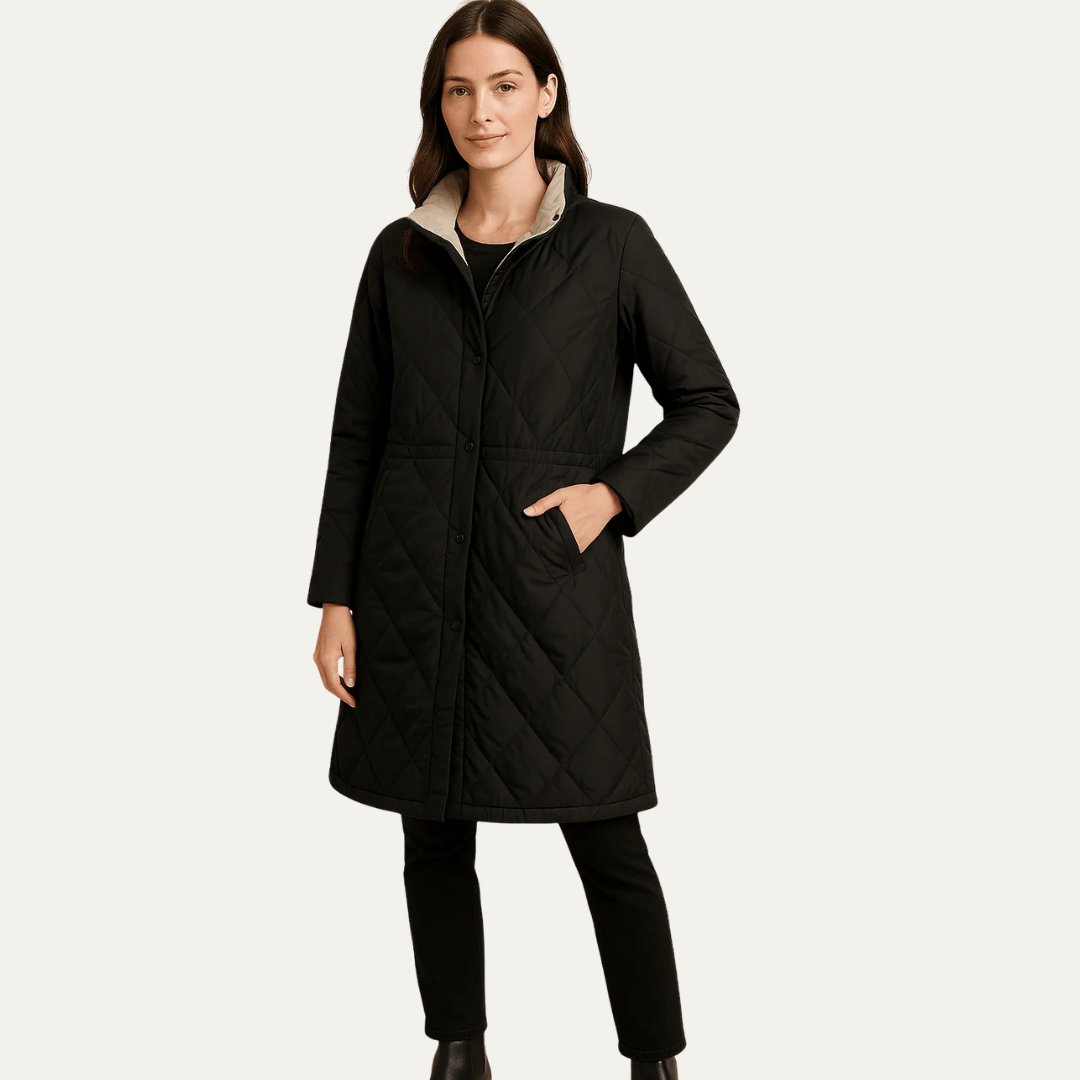 VogeLuxe | Dames Diamond Quilted Jacket met knopen 3