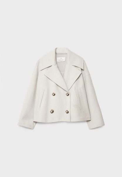 VogeLuxe | Dames Double-Breasted Cropped Duffelcoat 0
