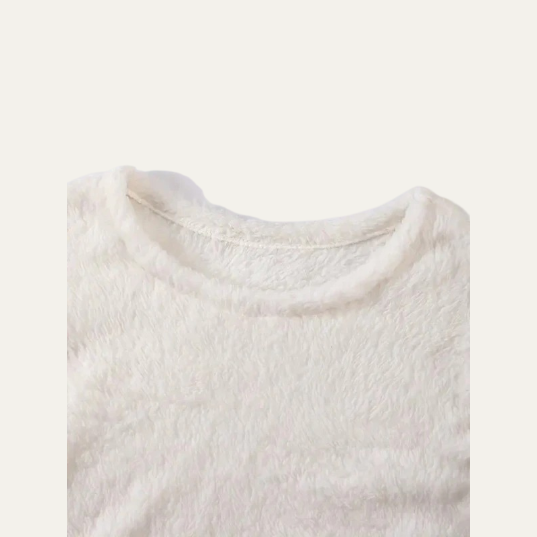 VogeLuxe | Dames Fuzzy Christmas Tree Sherpa Lounge Top 2