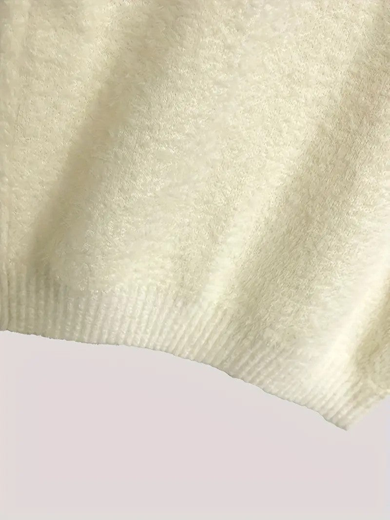 VogeLuxe | Dames Fuzzy Deer geborduurde coltrui 8