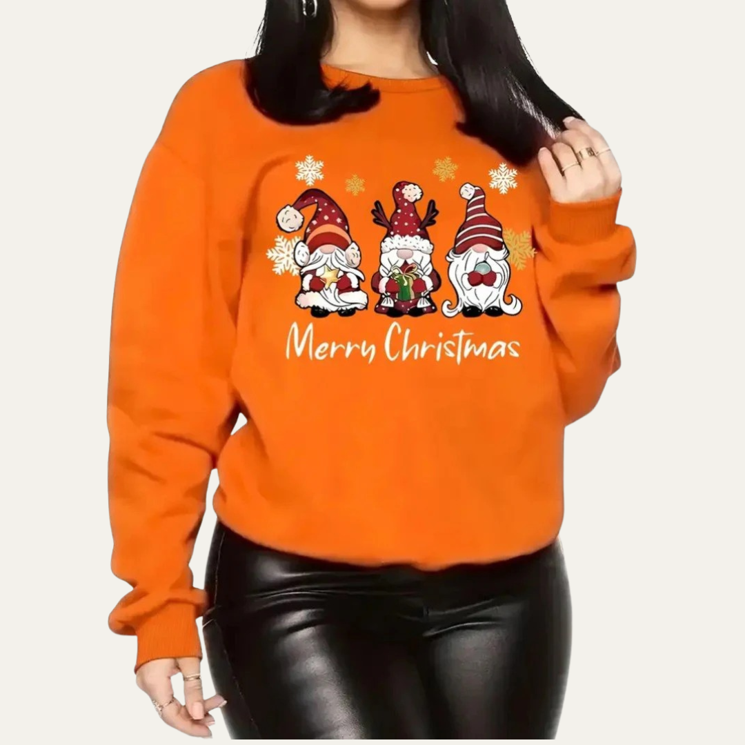 VogeLuxe | Dames Merry Christmas Gnome Grafisch Sweatshirt 6