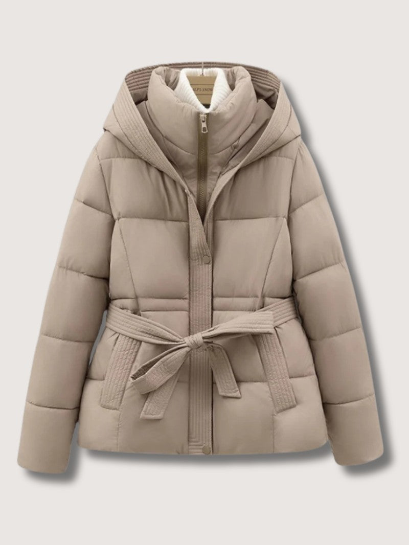 VogeLuxe | Dames Pufferjack met hoge kraag en riem 1