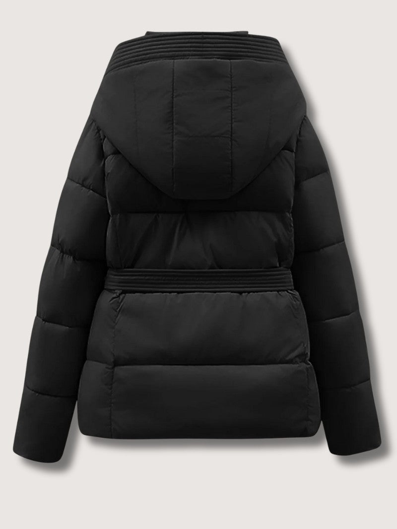 VogeLuxe | Dames Pufferjack met hoge kraag en riem 6