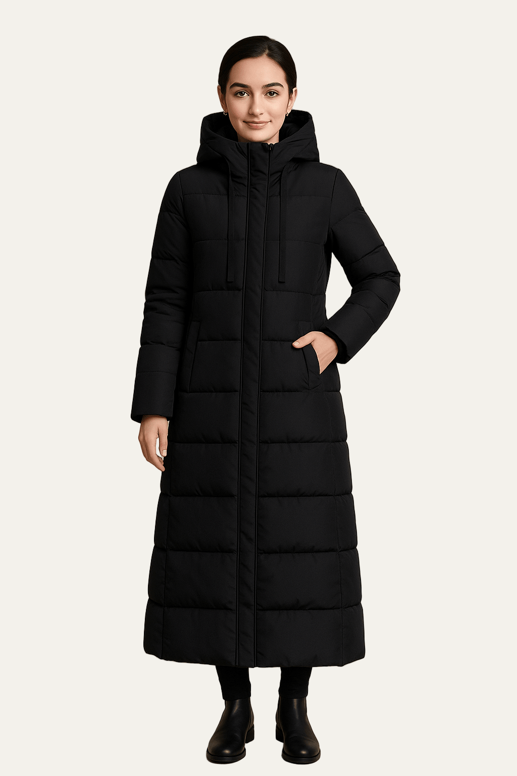 VogeLuxe | Dames Slim Maxi Puffer Coat 0