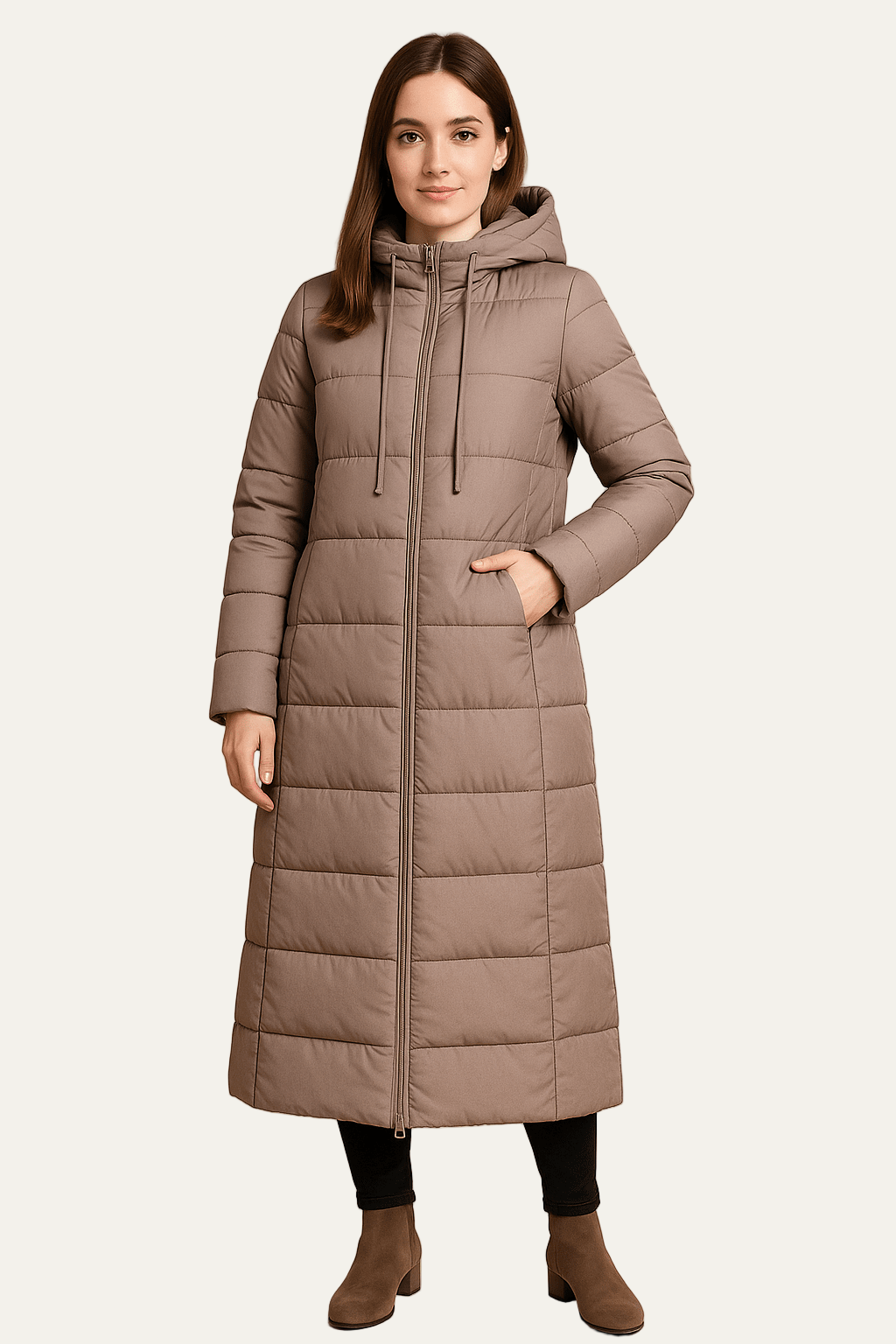 VogeLuxe | Dames Slim Maxi Puffer Coat 1