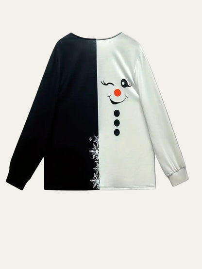 VogeLuxe | Dames Snowman Split Design Half-Zip Holiday Tunic 2