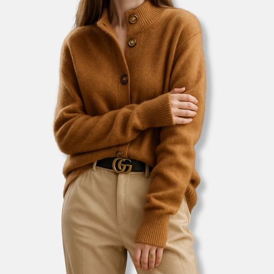 VogeLuxe | Dames cropped gebreide vest met knopen 0