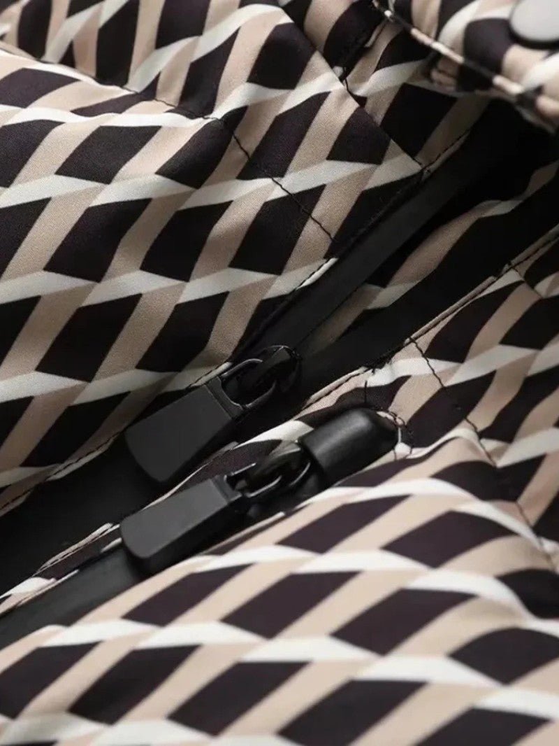 VogeLuxe | Dames peplum ski-pufferjack met riem 3