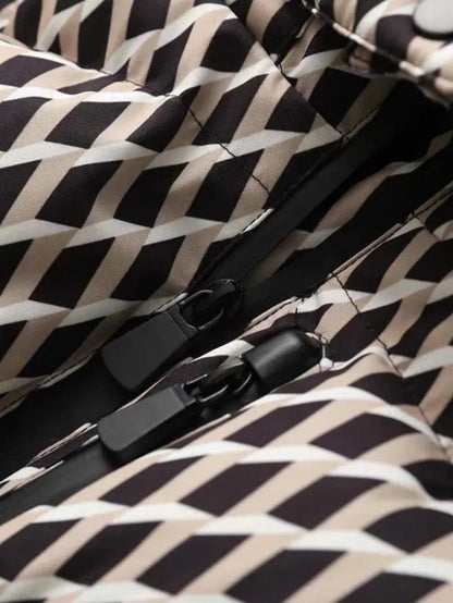 VogeLuxe | Dames peplum ski-pufferjack met riem 3