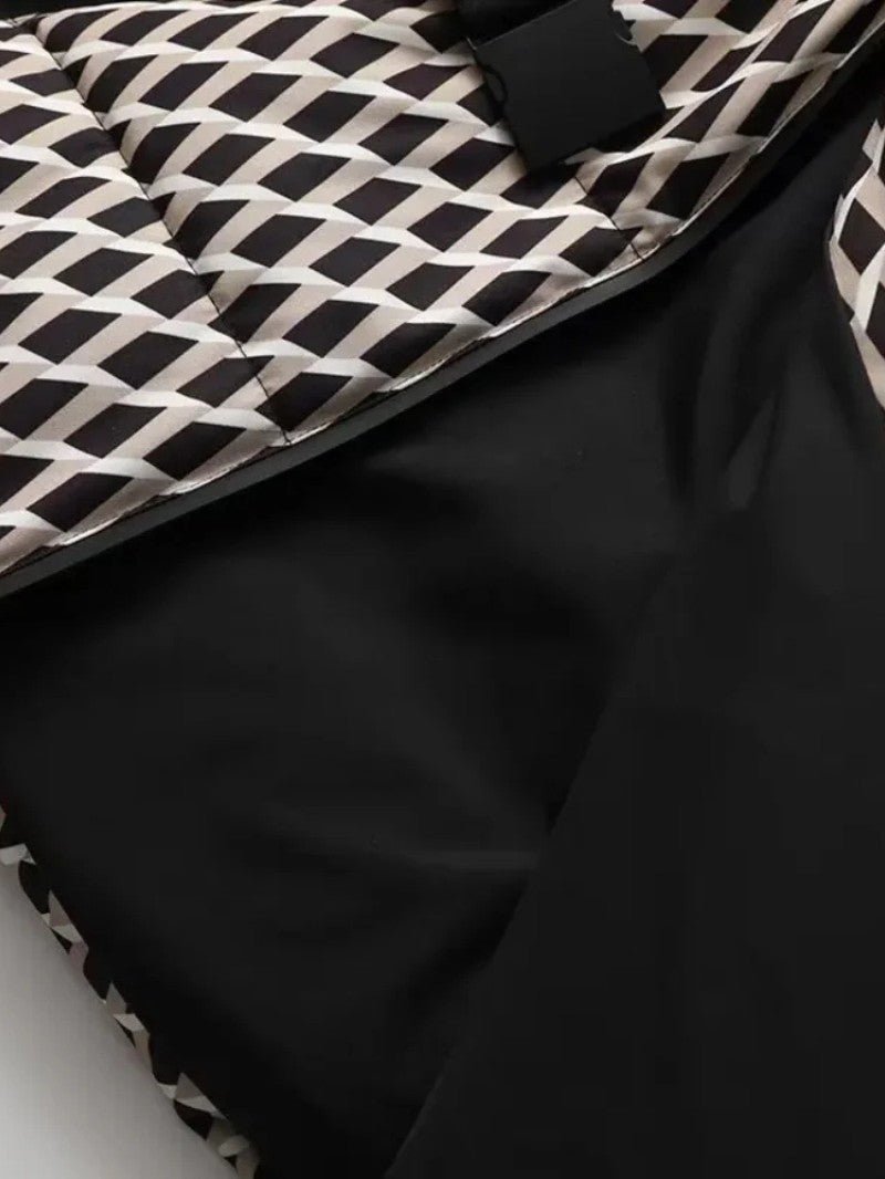 VogeLuxe | Dames peplum ski-pufferjack met riem 4