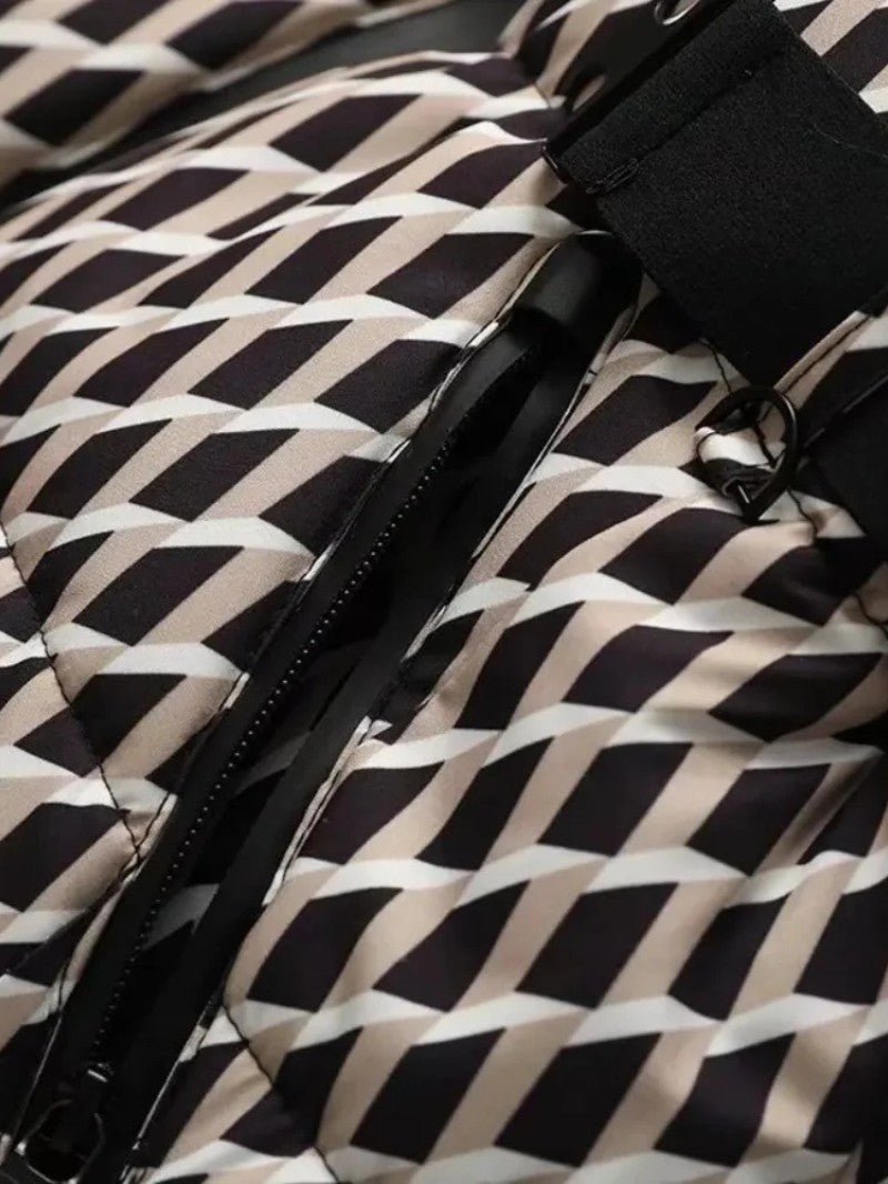 VogeLuxe | Dames peplum ski-pufferjack met riem 5