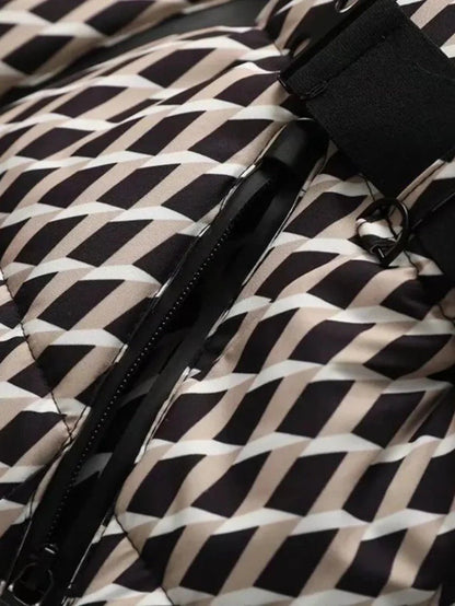 VogeLuxe | Dames peplum ski-pufferjack met riem 5