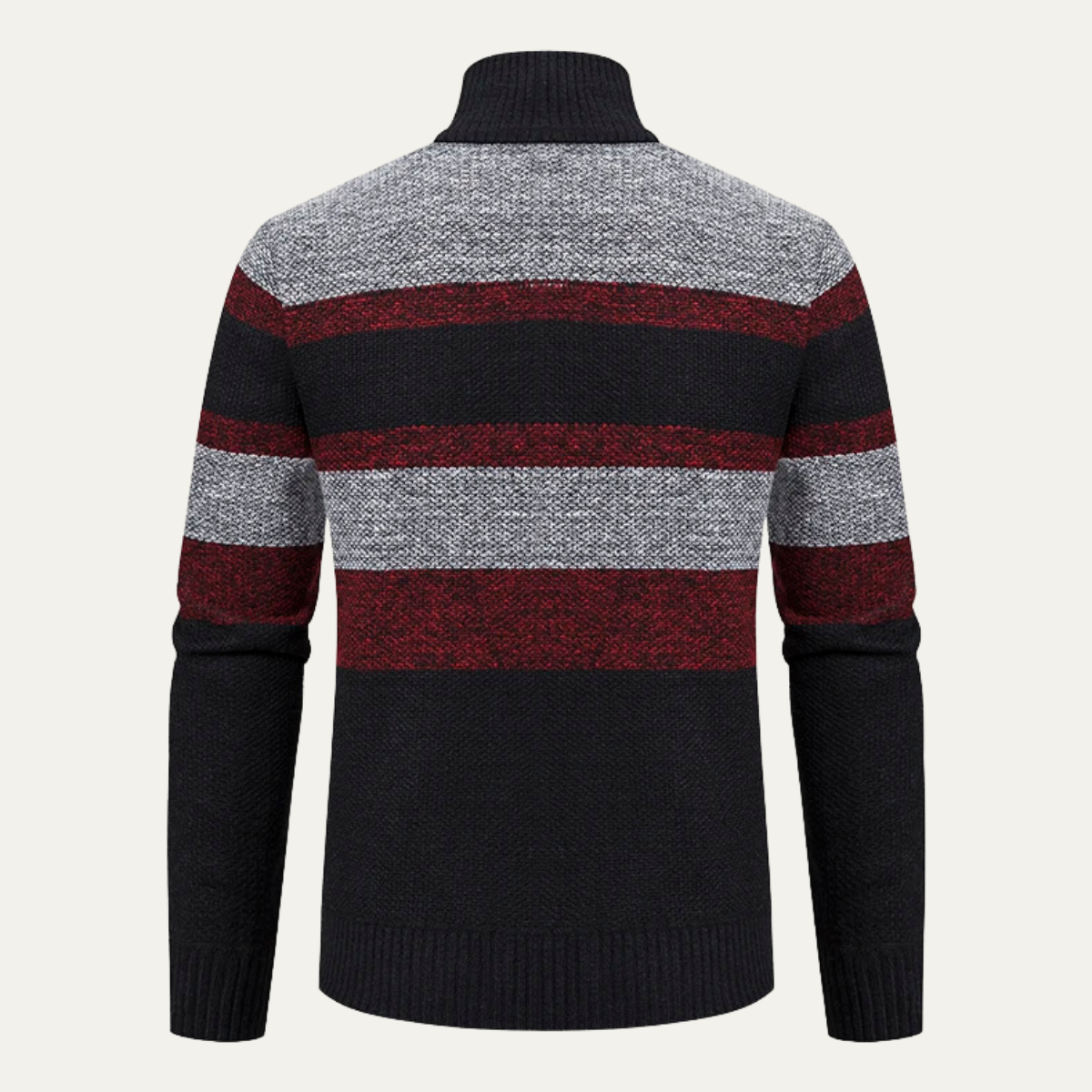 VogeLuxe | Driekleurig gestreept herenvest met volledige rits 3